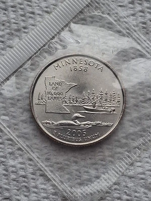 2005 P Minnesota U.S. State Quarter- UNC from US Mint In Cellophan  - Image 1 of 2