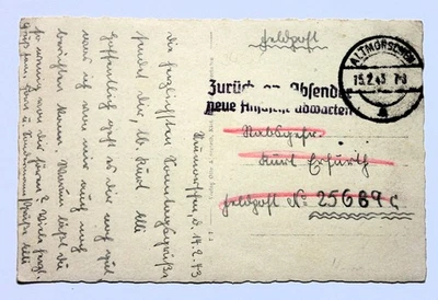 Feldpost AK Neumorschen a. Fulda an Panzergren. Rgt. 7 Donez ( Isjum ) Ukraine - Bild 1 von 2