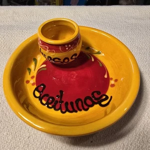 Vintage spanische handbemalte Keramik Olivenschale - Aceitunas & Huesos Tapas... - Bild 1 von 5