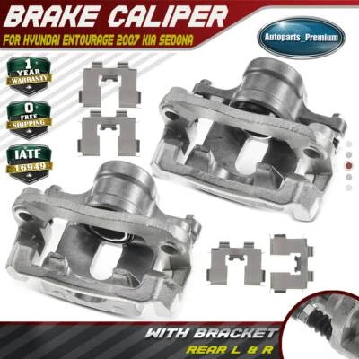 2PCS Rear Left & Right Brake Caliper w/ Bracket for Kia Sedona Hyundai Entourage Foto 1 de 4