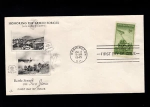 WWII PATRIOTIC FDC Iwo Jima Battle Scenes Marines Washington DC 1945 Cover 9A - Picture 1 of 2