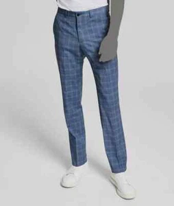 Armani Exchange Slim-Fit Windowpane Blau Wolle Anzughose L11023 Größe 32 S - Bild 1 von 3