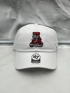 Alabama Crimson Tide NCAA '47 Brand Throwback White Clean Up Adjustable Hat - Picture 1 of 5
