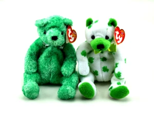 Ty Original Beanie Babies - St. Patrick's Day Bundle - Luck-e and Clover - Picture 1 of 4
