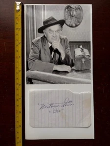 Vintage 4.5x2.75 Page Signed 'Gunsmoke' "Doc" Adams, Milburn Stone + Photo + COA - Picture 1 of 5
