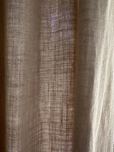 2 schwere Leinenvorhänge, Natur beige, 230 x 80 (gerafft) - 210 (ungerafft) cm - Bild 1 von 4