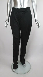 Einzigartige 100 % authentische PRADA seitlich geraffte plissierte flache Vorderseite versteckte Knöpfe Bein Hose 44 - Bild 1 von 7