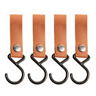4Pcs S Type Hooks Easy To Carry Keep Neat S-Shaped Type Hooks Faux Leathe Coffee