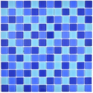 Glass mosaic mosaic tiles blue light blue mosaic plate 63-0405_f 10 mosaic arches - Picture 1 of 6