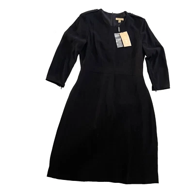 Burberry Mujer Vestido Vaina Clásico Negro Manga 3/4 - Talla 10 - Nuevo Con Etiqueta Foto 1 de 4