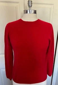 Charter Club 2 Ply 100% Cashmere Red Pullover LS Crew Neck Sweater Women's Med - Picture 1 of 7