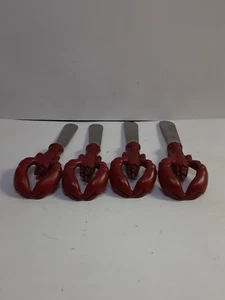 Set Of 4 Lobster Handles~ Cheese & Butter Spreaders /Canapé Knives - Picture 1 of 4