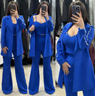 Royal Blue Suits for Women with Beaded Prom Party Modern 2Pieces Ladies Outfits