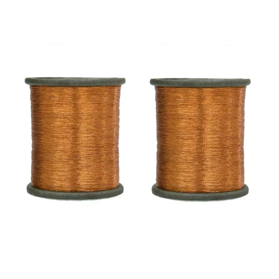 Metallic Zari Thread For Embroidery Sewing & Jewelry Making 0.1 MM Pack of 2 - Image 1 of 1