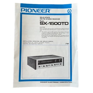 Pioneer SX-1500TD Installation Operation Service Manual Circuit Diagams VTG - Picture 1 of 6