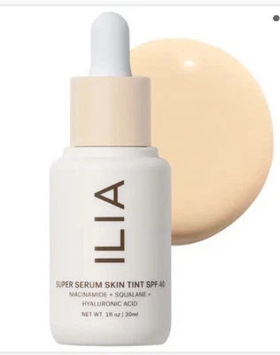 Ilia Beauty New Super Serum Skin Tint .5 Foundation ST0.5 SKYE Hyaluronic Acid - Image 1 of 4