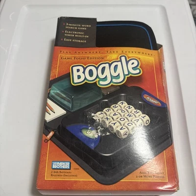 Boggle Travel Word Game Folio Fun On The Run Parker Brothers 2003 New - Image 1 of 4