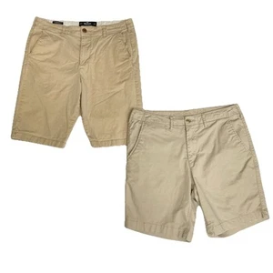 2 Khaki Shorts Lot Mens 34 Hollister Cali Longboard  American Eagle Flex Bundle - Picture 1 of 24