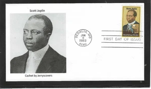 SCOTT JOPLIN COMPOSER/PIANIST FDC1983 SEDALIA, MO JERRY'S COVERS ONLY 1 MADE - Picture 1 of 1
