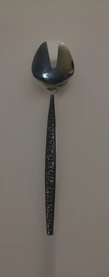 Tenedor de cuchara para servir vintage de acero inoxidable Japón Spork - patrón floral ornamentado Foto 1 de 4