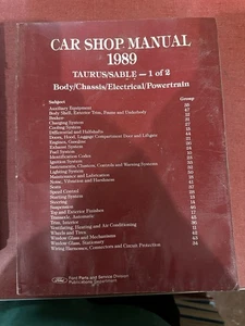Taurus/Sable Car Shop Paperback Manual 1989 - 1 of 2 from Ford Publications - Picture 1 of 4