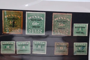 PUERTO RICO RECTIFIED SPIRITS REVENUE LOT USIR US 1916 1934 RE18 19-24 27-29 USE - Bild 1 von 5