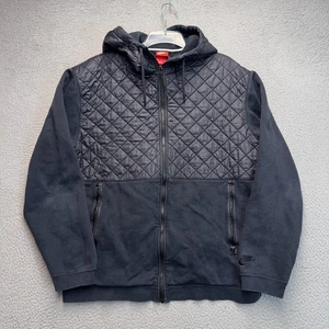 Nike Hoodie Herren XXL schwarz gesteppt Full Zip Taschen Kapuzen Sweatshirt Jacke - Bild 1 von 12