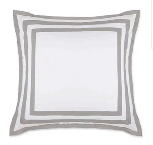 NEW Wamsutta Hotel Border MICRO COTTON European Pillow Sham White/Blush 0703A - Bild 1 von 1