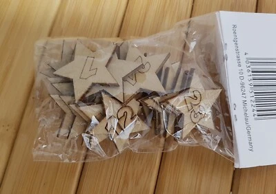 ADVENTSZAHLEN 1-24 ★ Holz natur STERNE ★ Hobbyfun Adventskalender basteln Advent - Bild 1 von 3