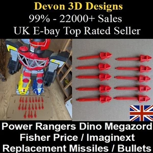 Power Rangers Dino Megazord Fisher Price/ Imaginext Replacement Missiles Bullets - Imagen 1 de 9