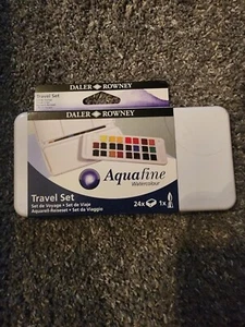 Daler Rowney Aquafine 24-pc Watercolour Travel Box Set - Picture 1 of 1
