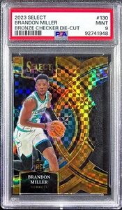 Brandon Miller 2023-24 Panini Select Bronze Checker Die-Cut Rookie /49 PSA 9! - Bild 1 von 2
