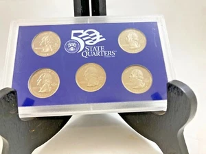 (5) 2000 S Proof State Quarters Clad 5 Coin Set Encased By Mfr. - SC MD MA NH VA - Picture 1 of 2