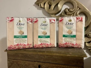 3 PACKS of 2 Dove Holiday Treat Limited Edition Bar Soap Peppermint Bark - Picture 1 of 3