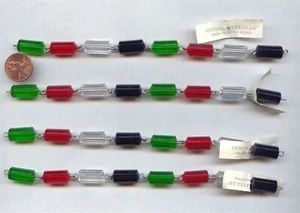 3 ESLABÓN DE CUENTAS DE TUBO DE PLEXIGLÁS MULTICOLOR GENUINO DE COLECCIÓN 7.5" SECCIONES DE CADENA 4227T - Imagen 1 de 1