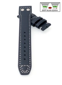 Easy-Klick Kalbsleder Uhrenband mit Nieten Modell IW-36 blau 22 mm, komp. IWC - Bild 1 von 4