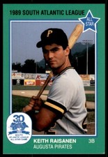 1989 Grand Slam South Atlantic League All-Stars Keith Raisanen Augusta Pirates