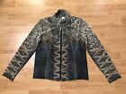 Damee Inc Jacket Womens S Mesh Full Zip Shiny Colorful Studs Art To Wear