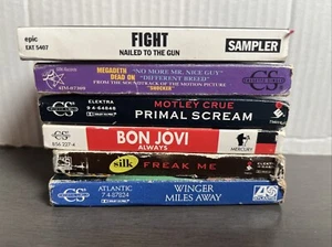 Rare Cassette Single Lot Megadeath Fight Motley Crue Silk Winger Bon Jovi - Picture 1 of 13