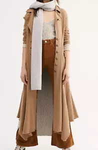 Free People NEW Bonanza FLARED Coat Duster Jacket Military style Medium - Picture 1 of 4