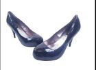 NEXT Black Stiletto Ladies patent shoe size UK 4/37 Wide fit Peep toe