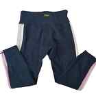Juicy Couture Sport Legging Pants Size XL Navy Pink White Metallic Side Stripe