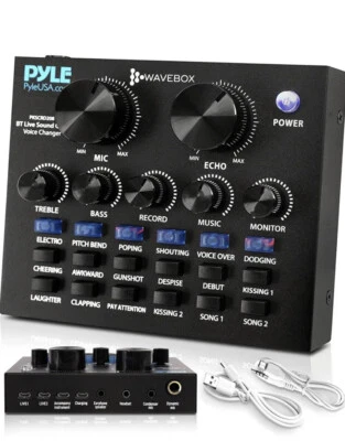 Pyle PKSCRD208 Bluetooth Mini Audio Interface Podcast Mixer Sound Card - Image 1 of 4