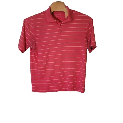 Camisa polo de golf Nike talla grande manga corta rosa blanco a rayas Foto 1 de 4
