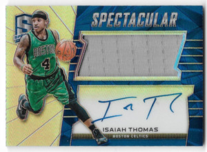 2015-16 Panini Spectra Spectacular SS-IT Isaiah Thomas Swatch Signatures Prizm
