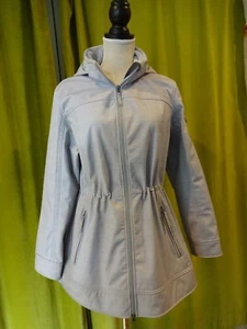 Women's Free Country Winter Silver Coat Faux Fur Lining Cinch Waist Very Good - Picture 1 of 11