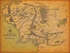 POSTER IL SIGNORE DEGLI ANELLI LOTR MAPPA TERRA DI MEZZO STAMPA LOCANDINA #4