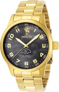 New Mens Invicta 23826 Sea Base Black Dial Gold Tone Bracelet Watch - Picture 1 of 5