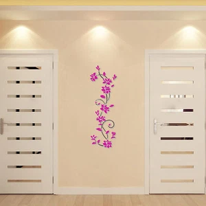Wall Sticker Self-adhesive Flower Pattern Acrylic 3D Flower Removable Decal AU - Picture 1 of 17