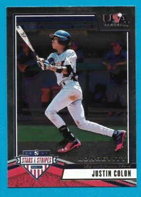 JUSTIN COLON 2019 USA Baseball Stars & Stripes Longevity Rookie RC #56 - Image 1 of 2